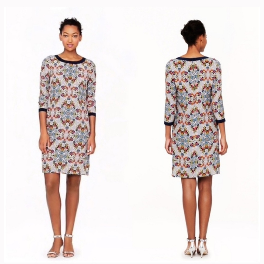 Jcrew misty fog silk shift dress 00